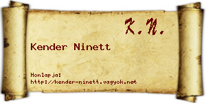 Kender Ninett névjegykártya